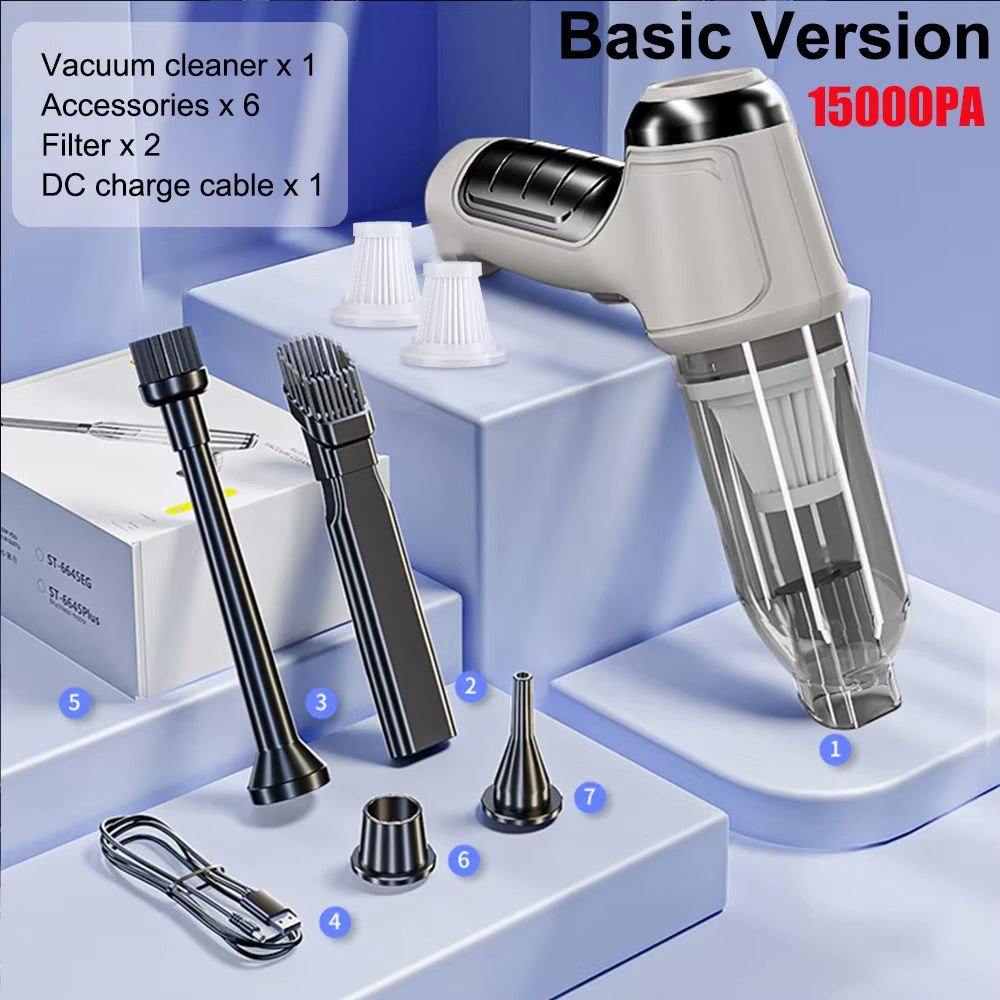 Car Vacuum Cleaner 95000PA Wireless Handheld Strong Suction Portable Vacuum 7