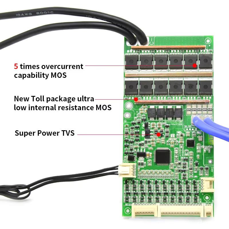 JBD Smart LiFePO4 BMS With Bluetooth  6S To 21S Balance Board For EBike 2