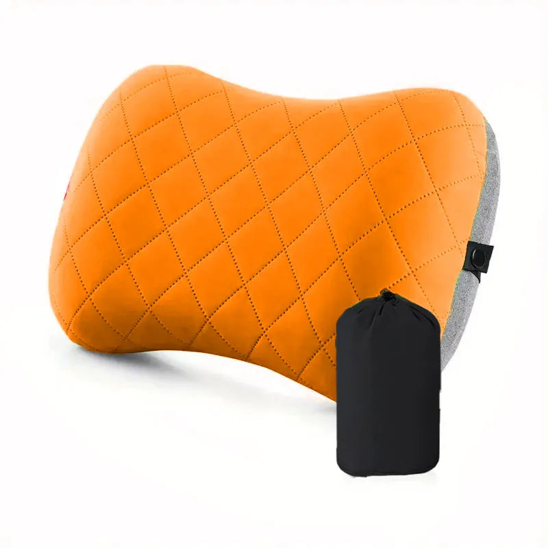 Ergonomic Inflating Camping Pillow Travel Neck Support Cushion Lightweight Lumbar Pillow With Soft  6