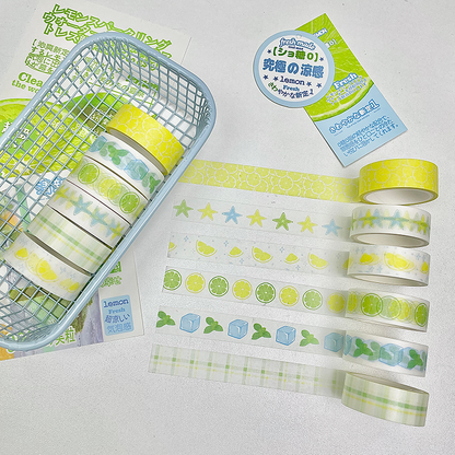 6pcs Strawberry Apple Fruit Tape, Cute Cartoon Washi Tape for Scrapbooking, Creative Decorative School Stationery