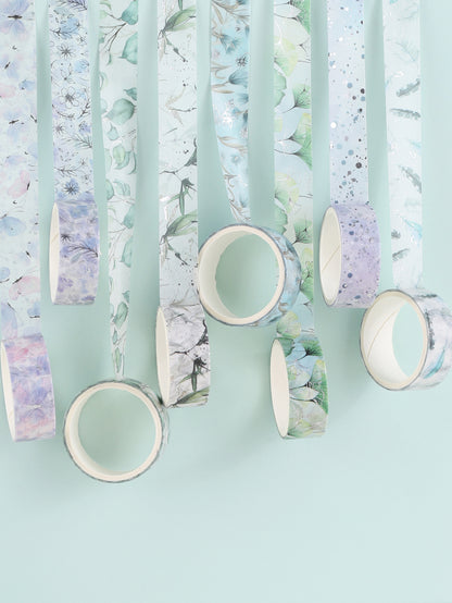 6rolls/Box Hot Silver Leaves Washi Tape, Scrapbooking And Decor Washi Tapes, Stationary Supplies for Crafts
