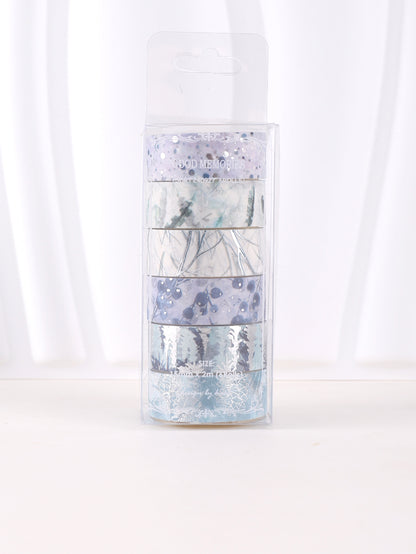6rolls/Box Hot Silver Leaves Washi Tape, Scrapbooking And Decor Washi Tapes, Stationary Supplies for Crafts