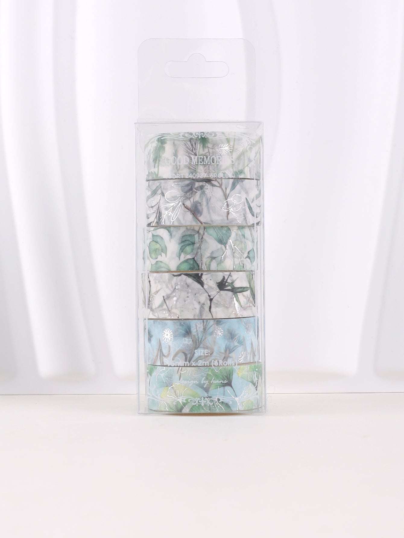 6rolls/Box Hot Silver Leaves Washi Tape, Scrapbooking And Decor Washi Tapes, Stationary Supplies for Crafts