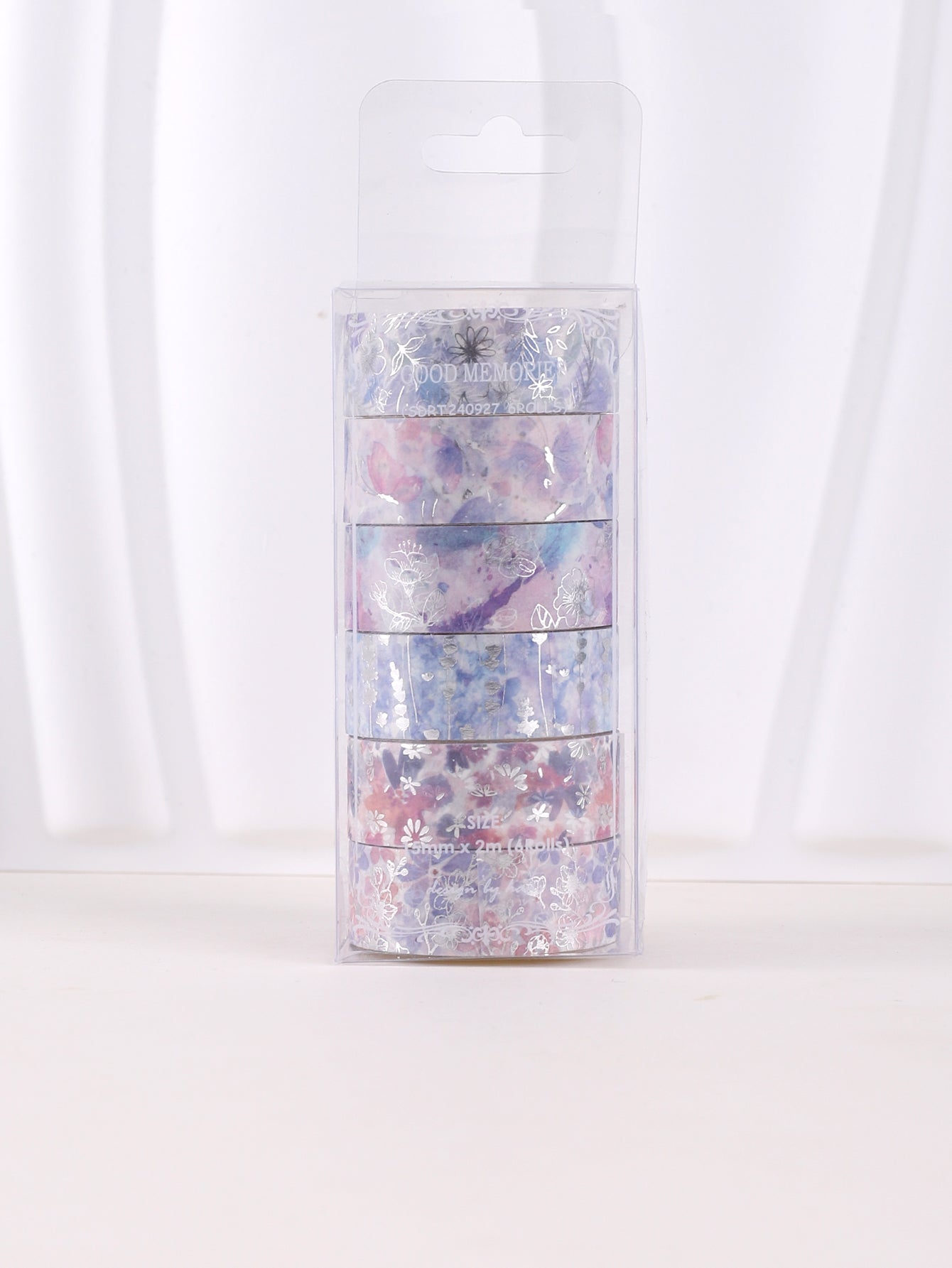 6rolls/Box Hot Silver Leaves Washi Tape, Scrapbooking And Decor Washi Tapes, Stationary Supplies for Crafts