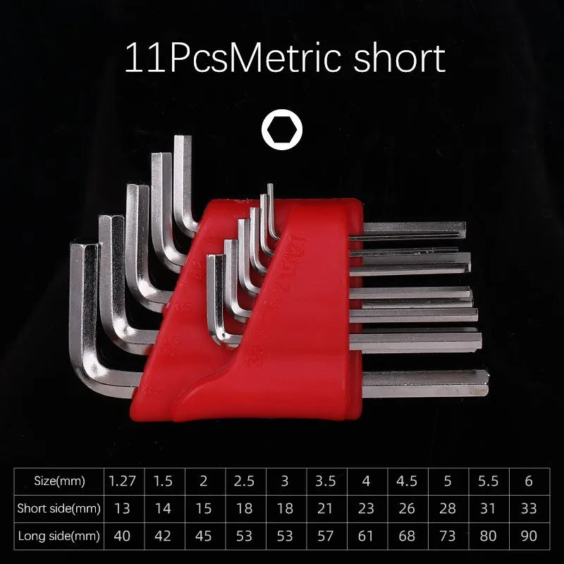5811 Pcs Metric Allen Wrench Set Short Arm LShape Hex Key Set For Vehicle Repair Home Hand Tools 7