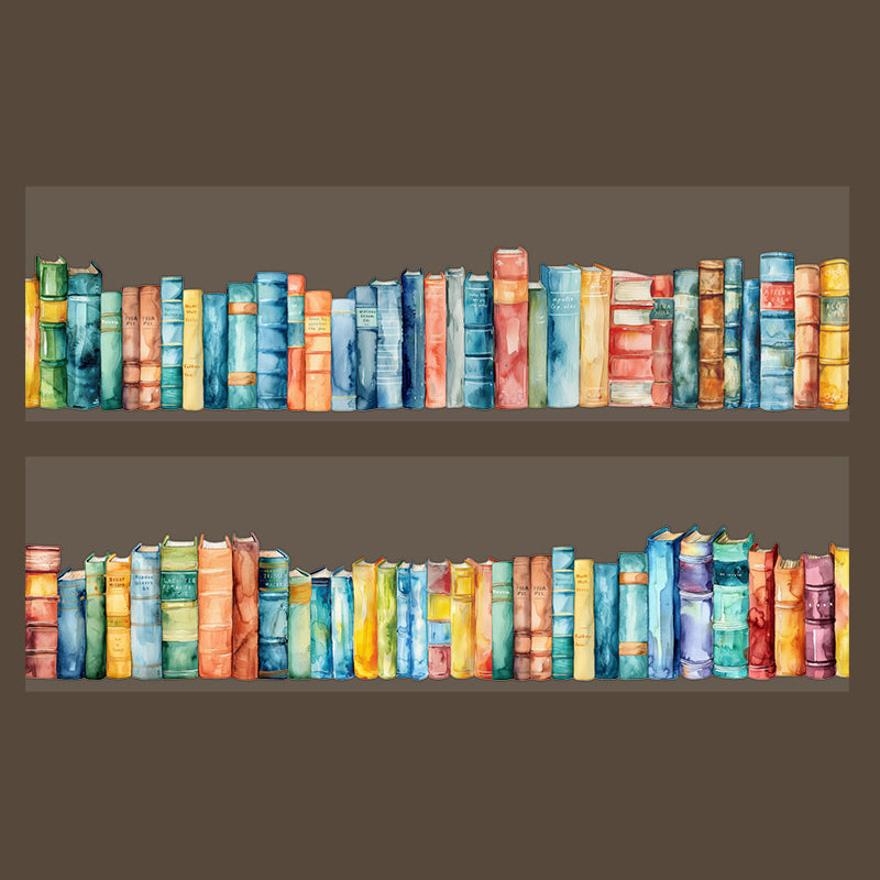 2M Book Sea Reading Scenic PET Tape, Scrapbook Journaling Decorative Washi Tape, Manual Stationery DIY Handmade Crafts