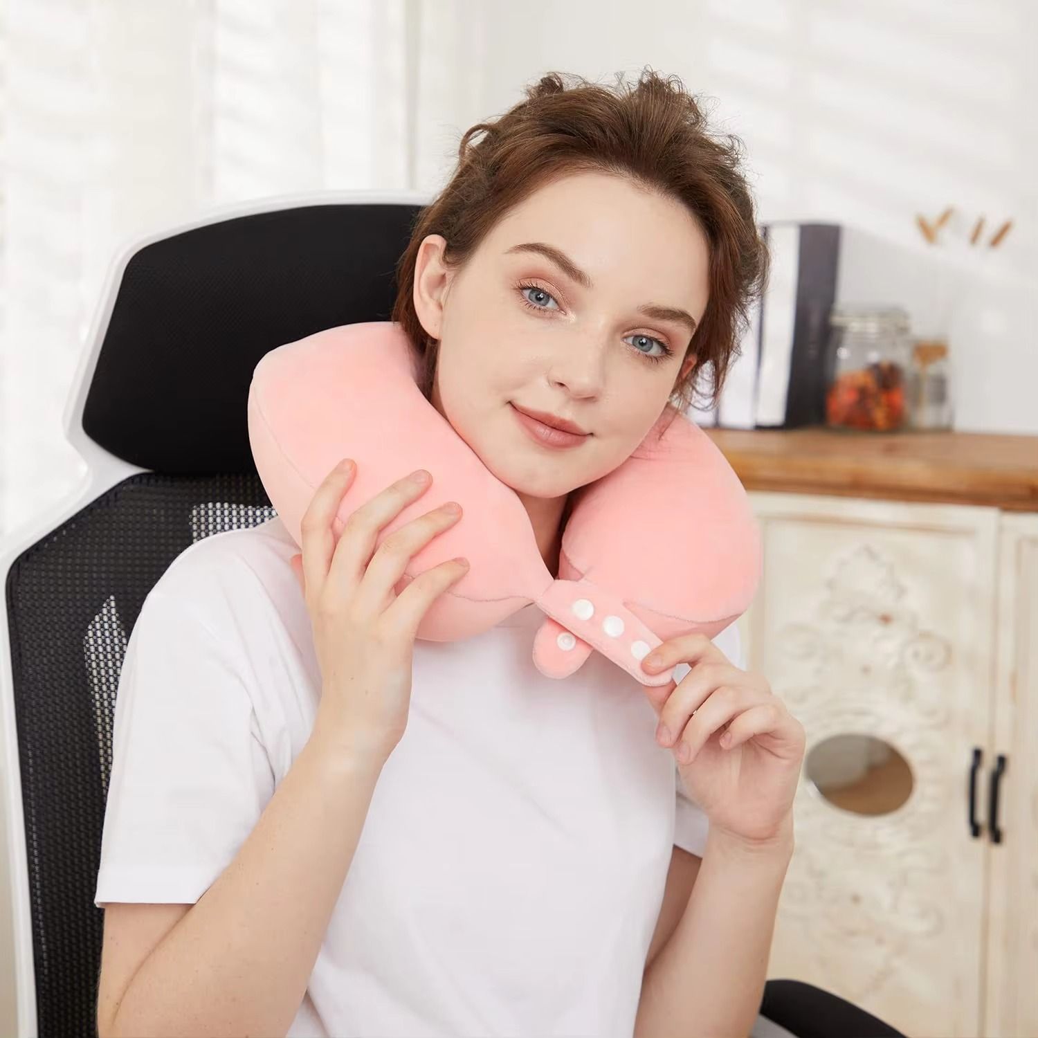 Travel Neck Pillow, Multifunctional U-shaped, Memory Foam Car Airplane Sleep Pillow, Soft Headrest, Slow Rebound Support