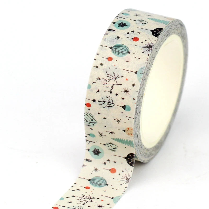 10M Christmas Lanterns Washi Tape, NEW Decorative Scrapbooking Journaling Tape, Adhesive Masking Cute Stationery