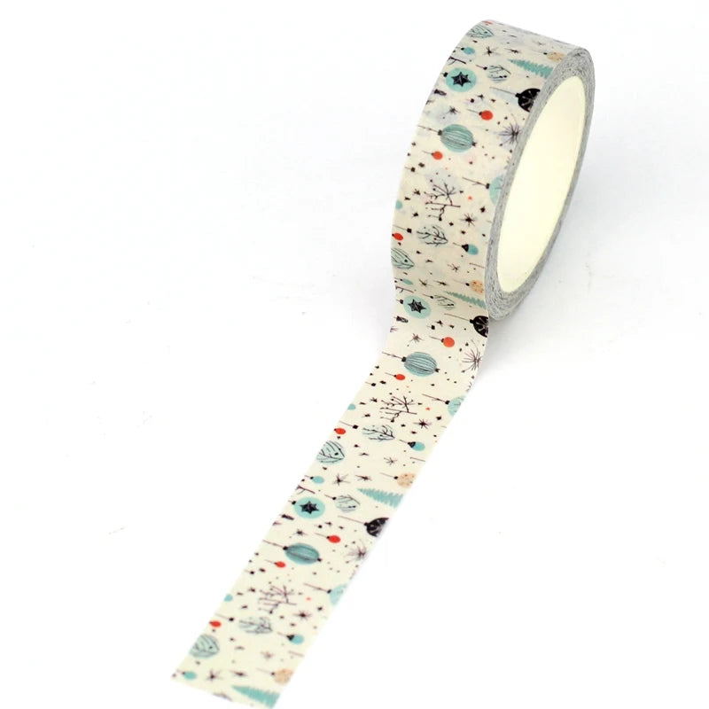 10M Christmas Lanterns Washi Tape, NEW Decorative Scrapbooking Journaling Tape, Adhesive Masking Cute Stationery