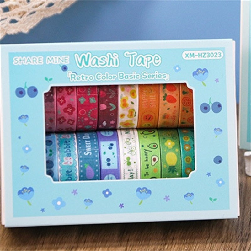 20 Rolls Vintage Washi Tape, DIY Collage Art Junk Journal, Scrapbook Masking Tape Handmade Holiday Gift Decoration