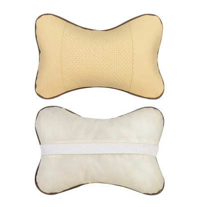 Universal Car Neck Pillow with Both Side Support, PU Leather Headrest for Head, Neck Pain Relief, 1pcs Pack Filled Fiber