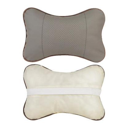 Universal Car Neck Pillow with Both Side Support, PU Leather Headrest for Head, Neck Pain Relief, 1pcs Pack Filled Fiber