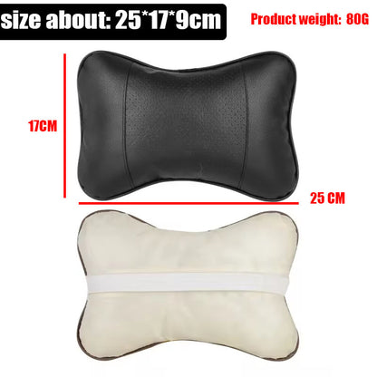Universal Car Neck Pillow with Both Side Support, PU Leather Headrest for Head, Neck Pain Relief, 1pcs Pack Filled Fiber