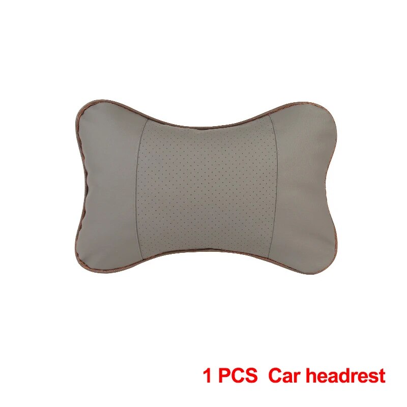 Universal Car Neck Pillow with Both Side Support, PU Leather Headrest for Head, Neck Pain Relief, 1pcs Pack Filled Fiber