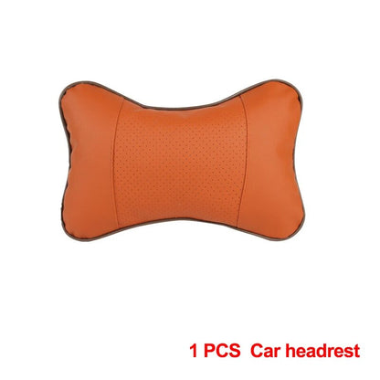 Universal Car Neck Pillow with Both Side Support, PU Leather Headrest for Head, Neck Pain Relief, 1pcs Pack Filled Fiber