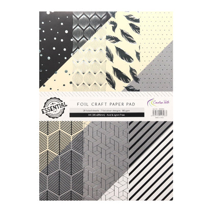 Creative Path A4 Foil Scrapbook Paper Pad 28 Sheets DIY Cardmaking Cards Background Pattern Decoration Acid Free Craft