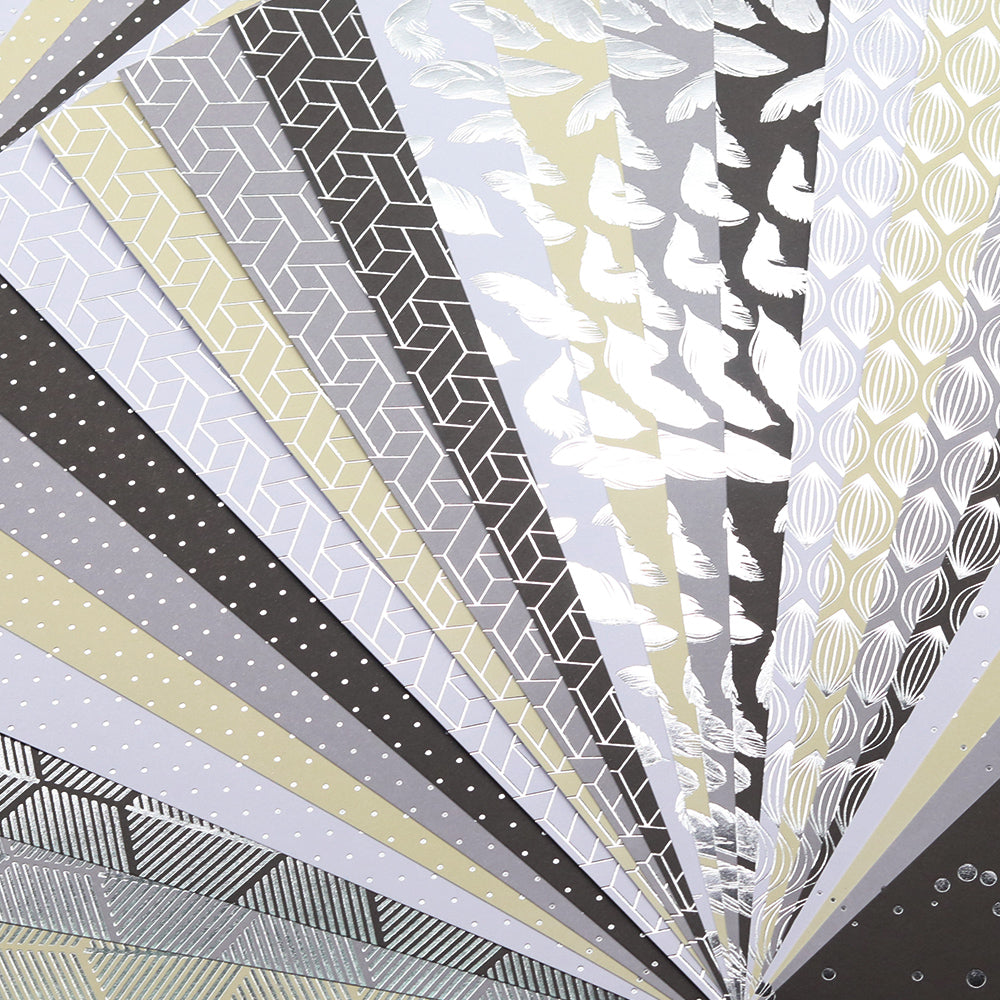 Creative Path A4 Foil Scrapbook Paper Pad 28 Sheets DIY Cardmaking Cards Background Pattern Decoration Acid Free Craft