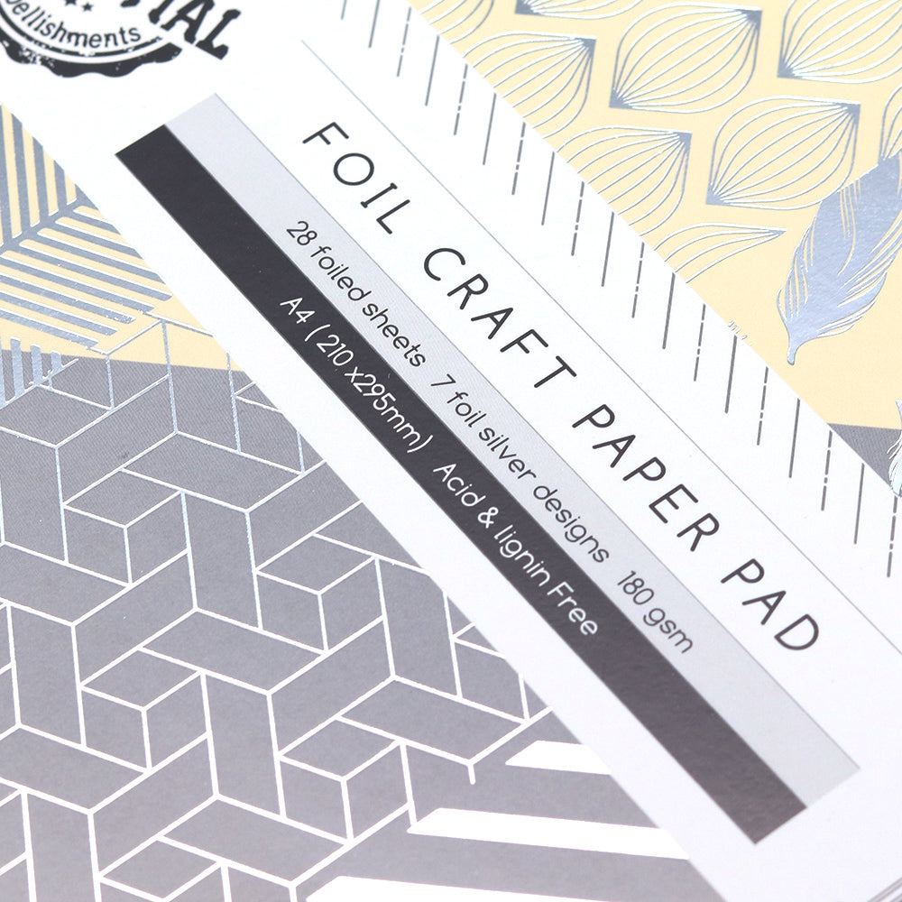 Creative Path A4 Foil Scrapbook Paper Pad 28 Sheets DIY Cardmaking Cards Background Pattern Decoration Acid Free Craft