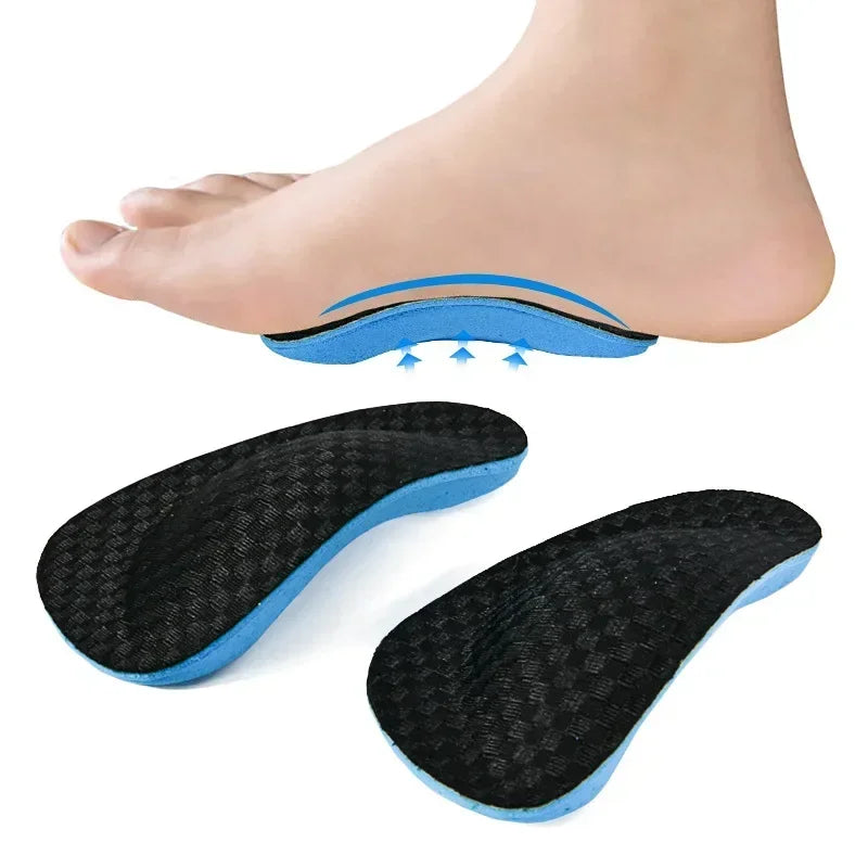 Orthopedic EVA Sports Palm Protector Insoles, Flat Arch Support Half Cushion Footbed for Men & Women Daily Comfort