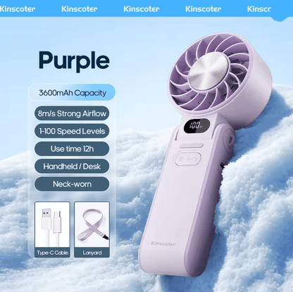 AeroCool Portable Handheld Fan Rechargeable Foldable Turbo Air Cooler 6