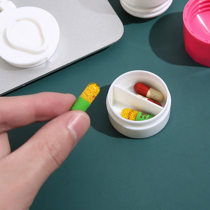 Pill Cutter and Organizer, Portable Medicine Slicer Box for Home Use, Simple Tablet Divider and Storage