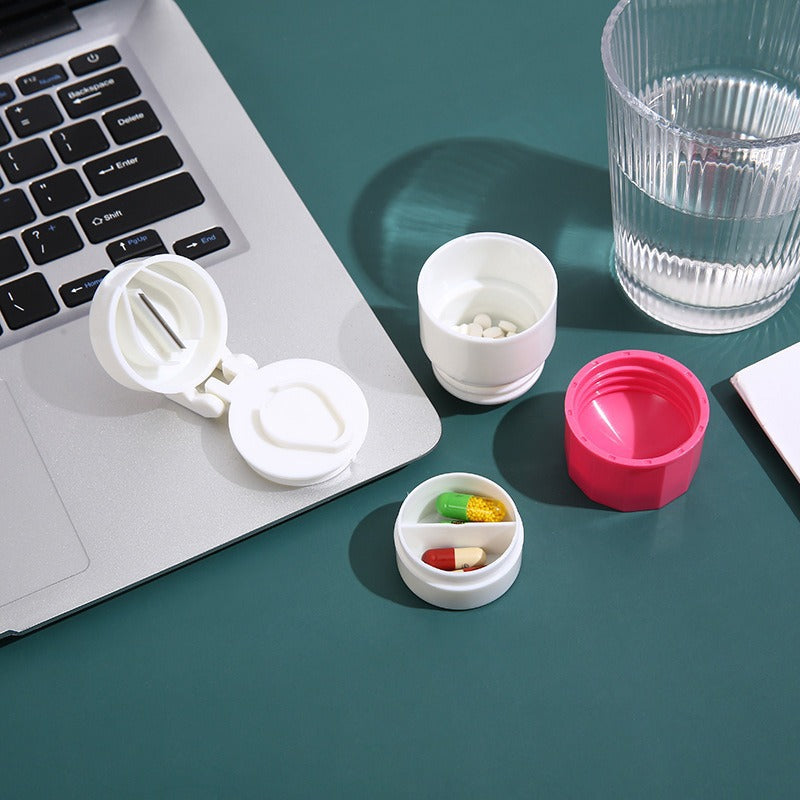 Pill Cutter And Organizer Portable Medicine Slicer Box For Home Use Simple Tablet Divider And Stora 4