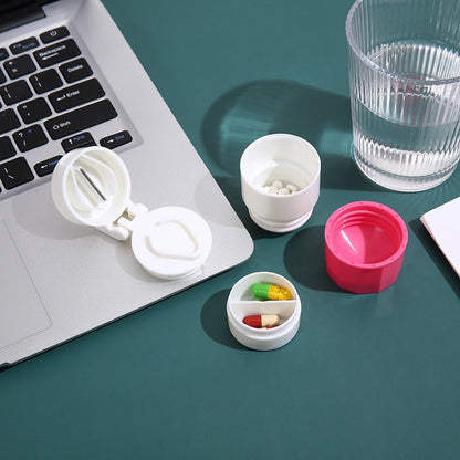 Pill Cutter And Organizer Portable Medicine Slicer Box For Home Use Simple Tablet Divider And Stora 4