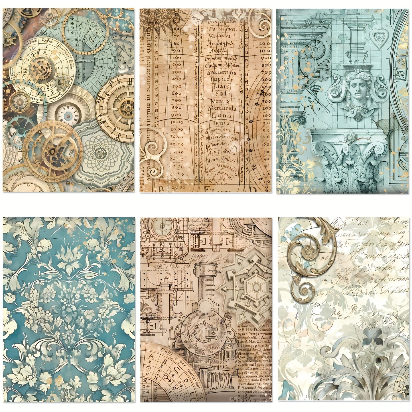 Scrapbooking Supplies Craft, 12 Sheets Punk Style Scrapbook Paper, Paper for Junk Journal Card Making DIY Art Crafts