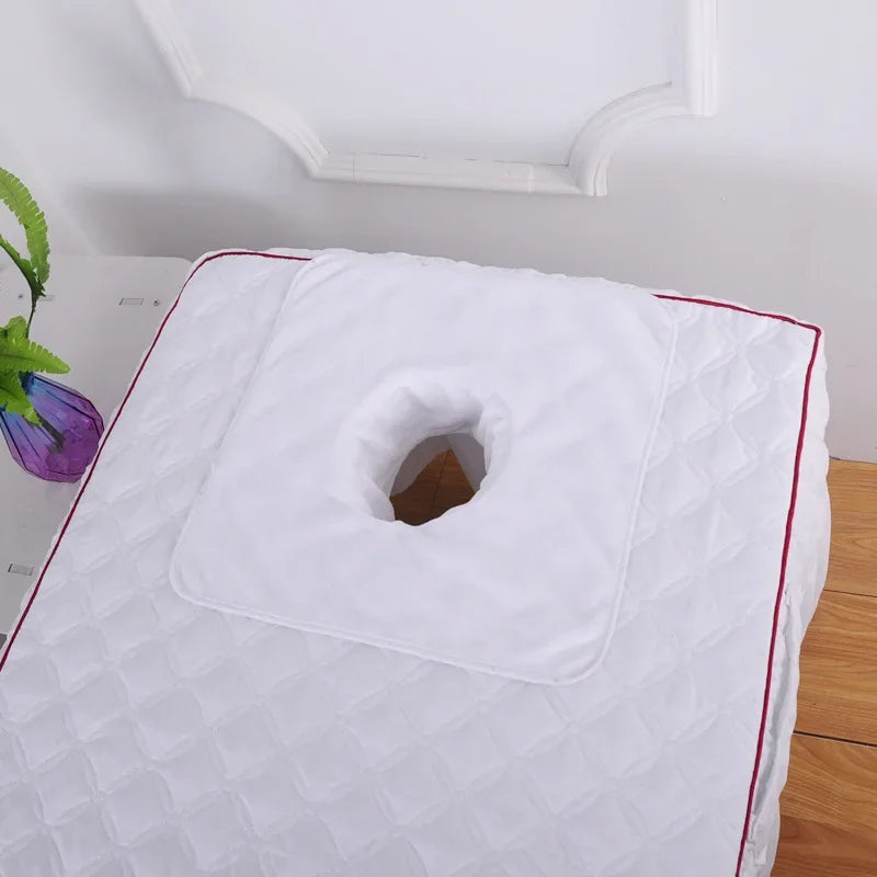 Premium Velvet Thickened Beauty SPA Massage Table Planking Face Towel with Face Berath Hole SPA Massage Bedspread