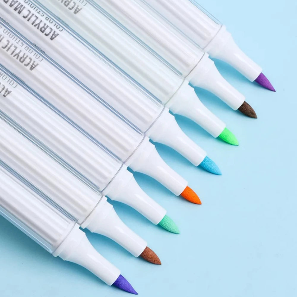 Soft Brush Tip Acrylic Marker Set, Paint Pens for Stone Wood Canvas, Ideal DIY Crafts and Christmas Gift