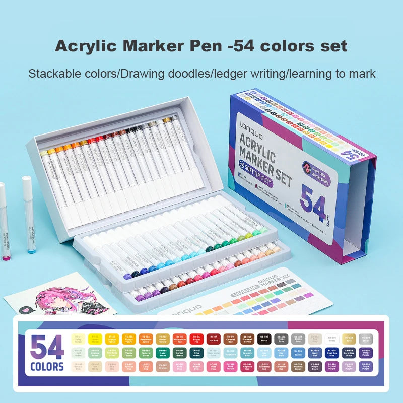 Soft Brush Tip Acrylic Marker Set, Paint Pens for Stone Wood Canvas, Ideal DIY Crafts and Christmas Gift