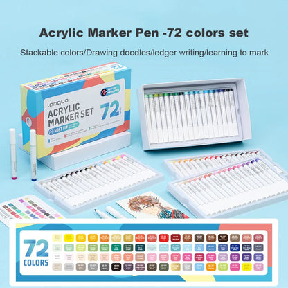 Soft Brush Tip Acrylic Marker Set, Paint Pens for Stone Wood Canvas, Ideal DIY Crafts and Christmas Gift