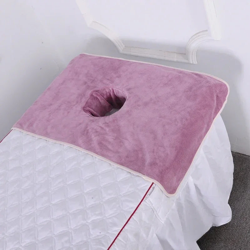 Thickened Beauty SPA Massage Table Planking Face Towel With Hole Bed Bandana Professional Soft Cott 9