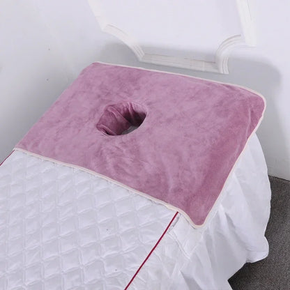 Thickened Beauty SPA Massage Table Planking Face Towel With Hole Bed Bandana Professional Soft Cott 9