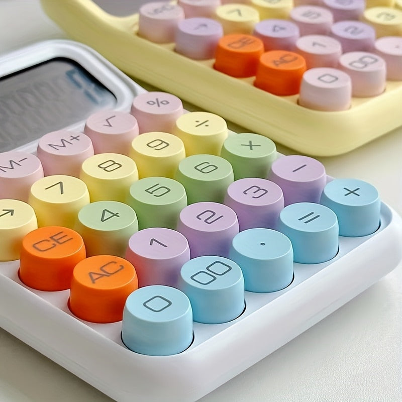1pc Cute Candy Color Keyboard Calculator 12Digit Mechanical Calculator For Office Desktop With Larg 1