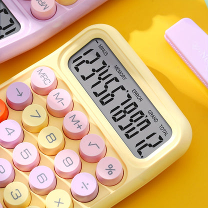 1pc Cute Candy Color Keyboard Calculator 12Digit Mechanical Calculator For Office Desktop With Larg 4