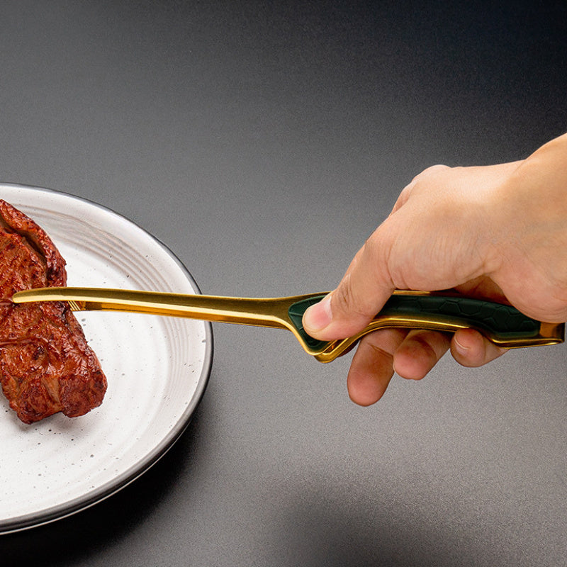 1pc Stainless Steel Kitchen Tongs, Metal Food Tongs with Non-Slip Comfort Grip, Non-Stick Head for Cooking and Serving