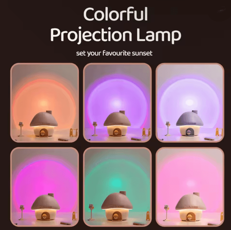 MistyGlow Mushroom House Mini Humidifier With Essential Oil Diffuser And Night Light 1