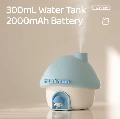 MistyGlow Mushroom House Mini Humidifier With Essential Oil Diffuser And Night Light 2