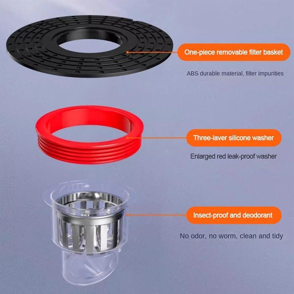ABS Shower Drain Cover, Anti-Odor Floor Drain Core, Toilet Sewer Plug for No Smell Bathroom, Bath & Sink Strainer