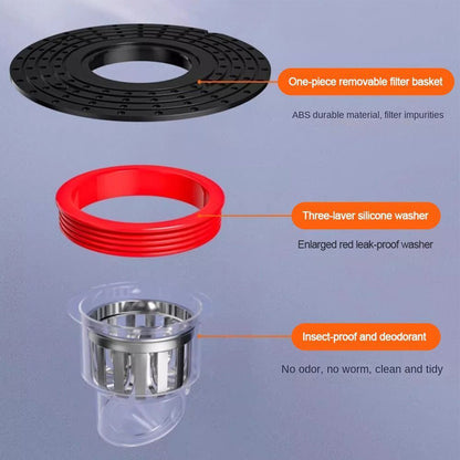 ABS Shower Drain Cover, Anti-Odor Floor Drain Core, Toilet Sewer Plug for No Smell Bathroom, Bath & Sink Strainer