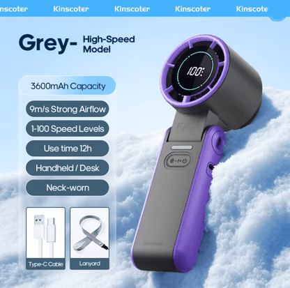 BreezeFlex Foldable Handheld Fan Rechargeable Portable Cooling Fan With Lanyard 4