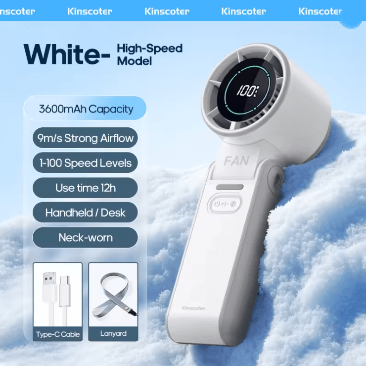 BreezeFlex Foldable Handheld Fan Rechargeable Portable Cooling Fan With Lanyard 5