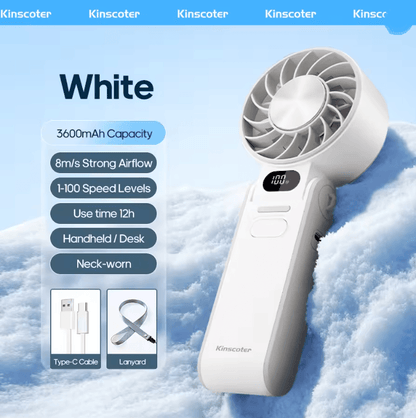 BreezeFlex Foldable Handheld Fan Rechargeable Portable Cooling Fan With Lanyard 2