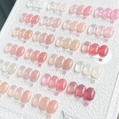 High Quality Nail Gel Polish Kit Hot Sale, Nude Natural Pink Jelly Pink Semi-transparent Self Leveling 15ml