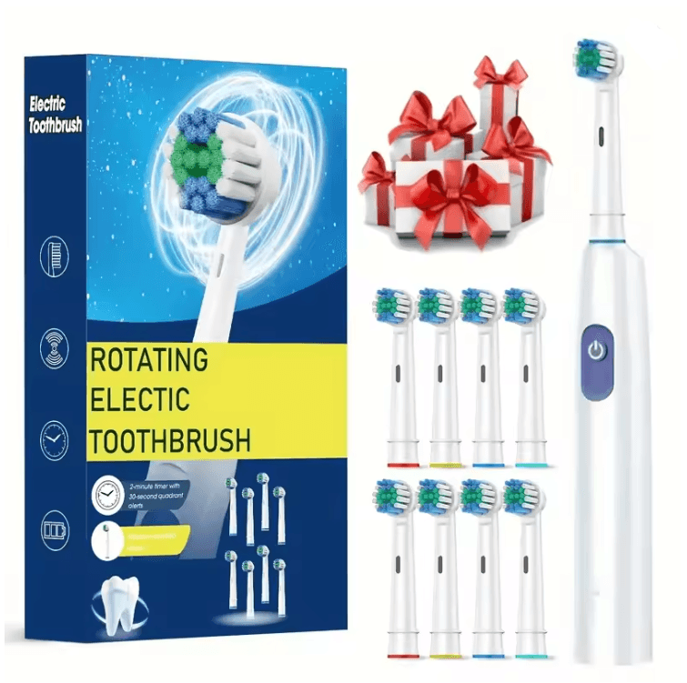 ProClean Rotary Electric Toothbrush Rechargeable With 8 Soft Brush Heads 6