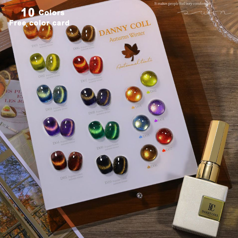 Cat Eye Gel Nail Polish Autumn Winter, Soak Off Gellak Gelpolish Nail Art Kit, Varnish Nail Set with Color Card