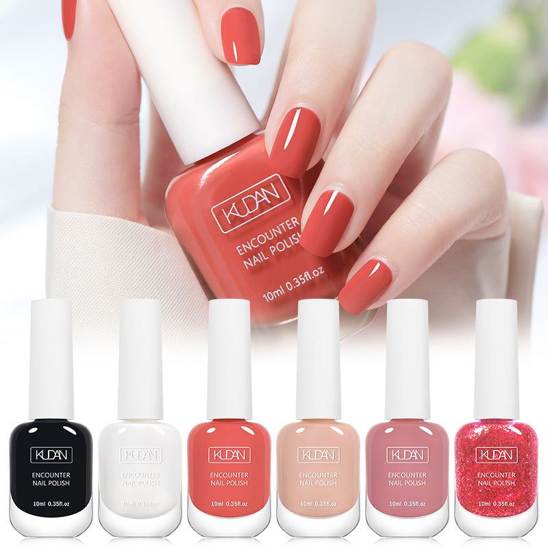 6Pcs Water-Based Nail Polish Set, 10ml Nude Red Pink Peel-Off Nail Art, Air-Dry Polish Kit for Manicure