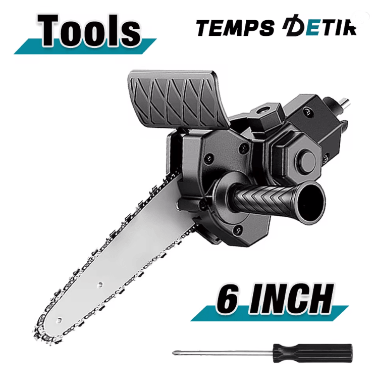 PowerCut Electric Drill to Chainsaw Adapter 6 Inch Portable Woodworking Tool