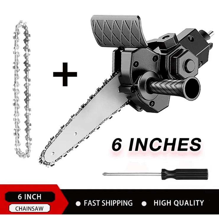 PowerCut Electric Drill To Chainsaw Adapter 6 Inch Portable Woodworking Tool 3